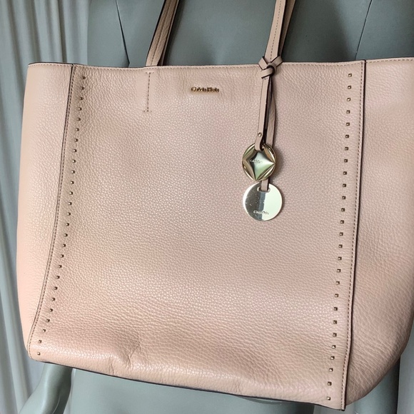 Calvin Klein Pebbled Leather Tote Pale Peach - Picture 9 of 9